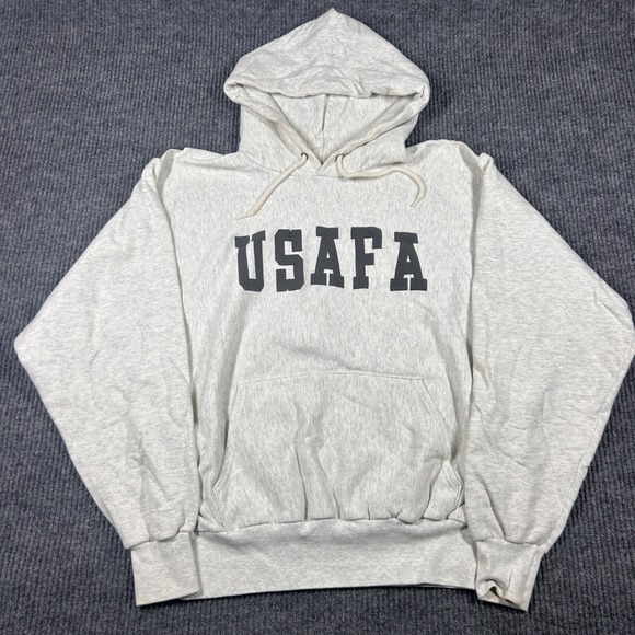 Vintage USAFA‎ Air Force Hoodie Men's L Academy Spell Out Reverse Weave Champion